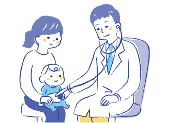 小児科医の診察のイラスト