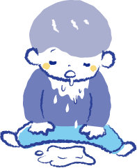 おう吐している子供のイラスト