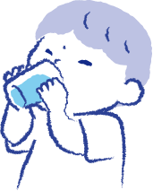 経口補水液を飲む子供のイラスト